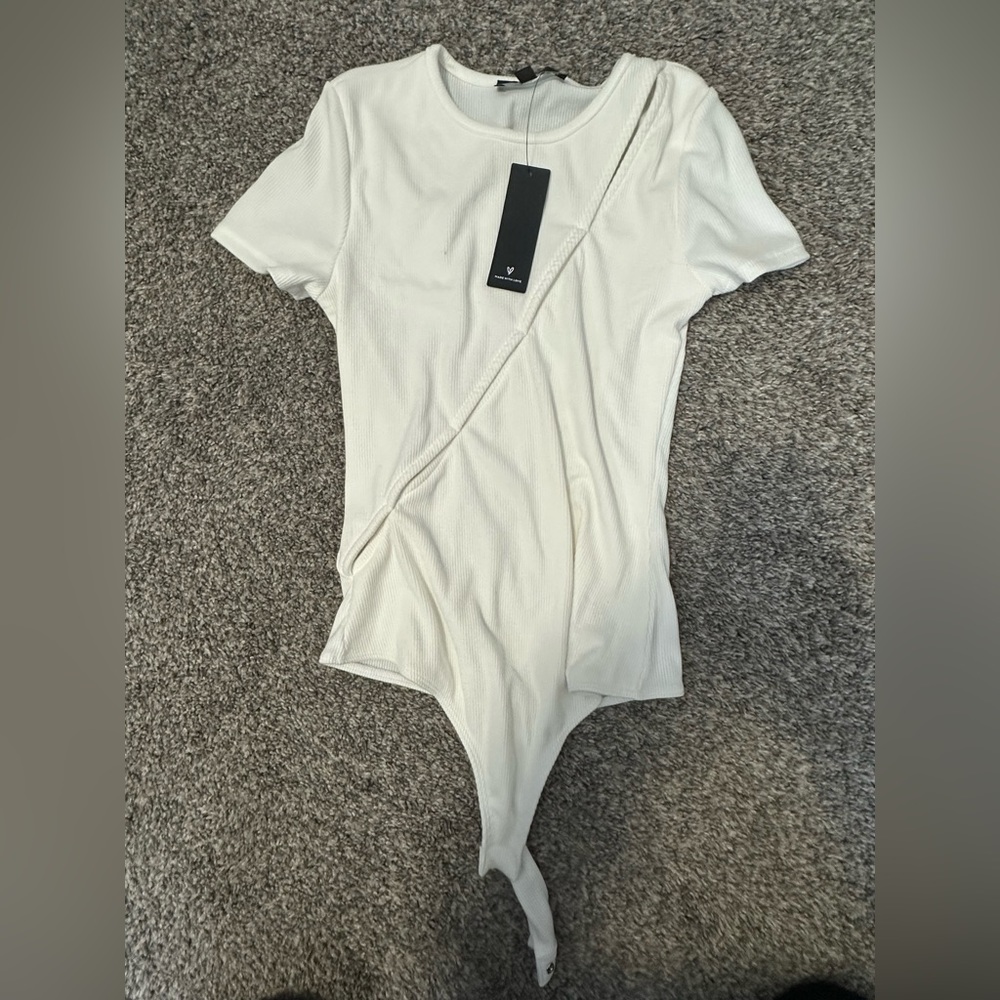 Lulus White Bodysuit Cutouts